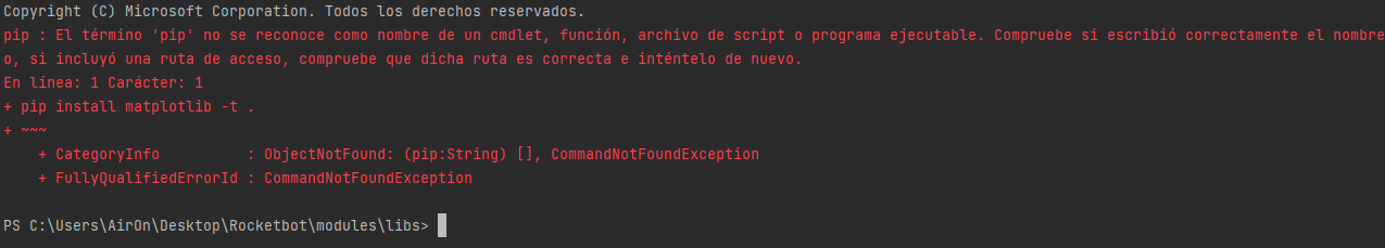 Error al instalar librería Python - Rocketbot Forum